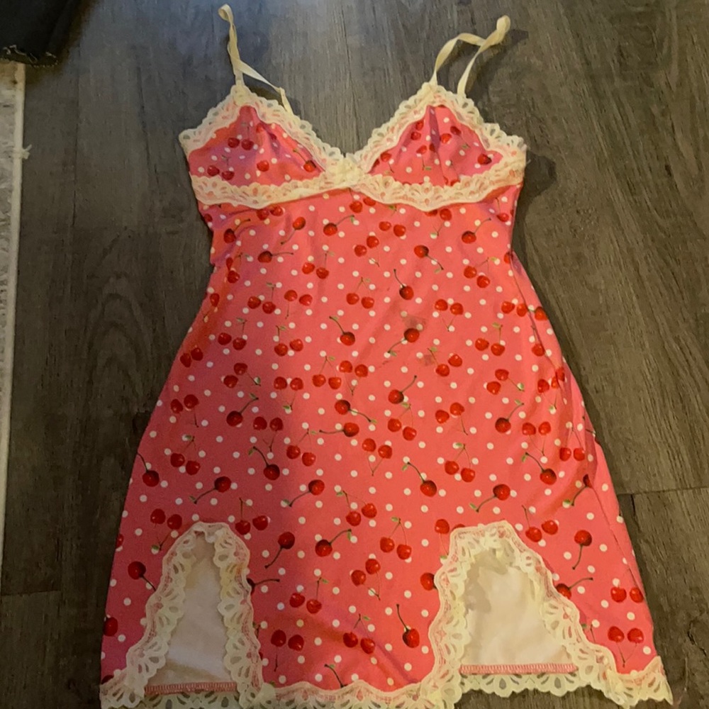 CHERRY LACE MINI DRESS